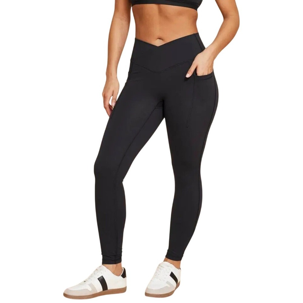 Blogilates Women's Black Crossover Side Pocket Active Leggings Size 1X